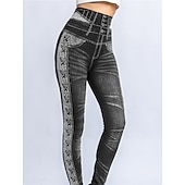 tanie -Damskie Wysoka talia Kwiatowy Moda Wygodne Wyszczuplenie brzucha Podnoszenie pośladków Wysoka elastyczność Obuwie sportowe Athleisure Czarny Niebieski Lato Wiosna Jesień Rurki