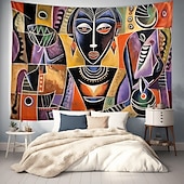 tanie gobeliny artystyczne-obraz olejny afrykańskie kobiety wiszące gobelin wall art duży gobelin mural wystrój fotografia tło koc kurtyna strona główna sypialnia dekoracja salonu