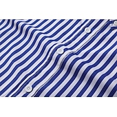 cheap Men&#039;s Button Down Shirts-Men&#039;s Dress Shirt Button Down Shirt Striped Shirt Collared Shirt Wedding Work Black White Red Navy Blue Long Sleeve Collar Clothing Apparel