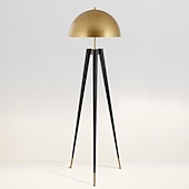 abordables lámpara de pie llevada-Lámpara de pie decorativa, trípode, luces de pie, lámpara de pie LED moderna de cobre, luz de pie de mediados de siglo con mesa para lámpara de pie de oficina 110-240v