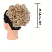 abordables Queue-de-cheval-mariée gros chignon en désordre, chignon bouclé synthétique avec clips de peigne, queue de cheveux couverture chignon extension de queue de cheval faux cheveux naturels
