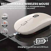 cheap Mice-Wireless Lightweight Mouse With Battery Display Screen 2.4G Slim Portable Wireless Mice For Laptop Rechargeable Cordless Silent Click Computer Mouse Up To 1600 DPI For PC Mac Macbook Office