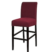 ieftine Husa scaun de sufragerie-husă scaun de bar stretch scaun de bar husă scaun pub roșu visiniu negru pentru sufragerie cafenea scaun bar husă mobilă detașabilă husă scaun țesătură jacquard cu fund elastic
