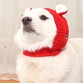 baratos Bandanas e Chapéus-Cachorros Gatos Bandanas e chapéus Bandana de cachorro e chapéu de cachorro Adorável Engraçado Inverno Quente Respirável Macio Lavável Confortável Natal Ao ar livre dia das Bruxas Casual / Diário