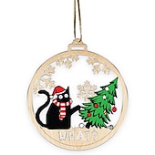economico Addobbi per l&amp;#39;albero di Natale-ornamento da appendere per auto, portachiavi in acrilico stampato piatto 2D, ornamento in acrilico opzionale e confezione di regali commemorativi per gli accessori dello specchietto retrovisore dell&#039;auto