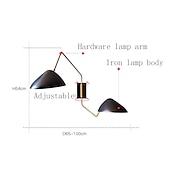 baratos Iluminação de Parede com braço extensível-Arandela de parede com braço oscilante, lâmpada de parede industrial, luz de leitura vintage, arandela de parede com braço oscilante longo rotativo, iluminação para bar interno, armazém, corredor,