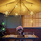 voordelige Batterij String Lights-0,3 m Verlichtingsslingers Kerst Starburst-verlichting 90/120/150/180/200 LEDs EL Warm wit Koel wit Blauw Vuurwerk / Starburst Lights Bruiloft Kerst decoratie Patio 5 V