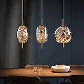 tanie Światła wysp-Żyrandol z kryształkami gipsowymi, metalowy, led, globle design, lampa wisząca, nordycki, luksusowy, nowoczesny, kreatywny, wiszący bar, sypialnia, lampka nocna, gabinet, lampa wisząca
