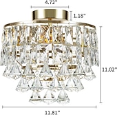 levne Křišťálové stropní světlo-3-Light 30 cm Kruhový / kulatý design Stropní světla Kov Umělecký styl Formální styl Moderní styl umělecké Moderní 110-120V 220-240V