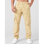 Недорогие Брюки карго-Муж. Брюки карго Брюки-карго Карман Полотняное плетение Комфорт Дышащий на открытом воздухе Повседневные На выход Мода На каждый день Черный Военно-зеленный