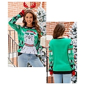 billiga Fula jultröjor-Anime Biskop Ful jultröja Pullover Jumper Snögubbe Rolig för Dam Vuxna 3D-utskrift för Jul Karnival Nyår Fest Ledigt / vardag