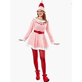 Santa Claus Mrs.Claus Dress Fancy Christmas Dress Women's Christmas Adults' Christmas New Year Christmas Eve Christmas Party New Year Eve Dress Hat3