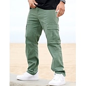Недорогие Брюки карго-Муж. Брюки карго Брюки-карго Карман Полотняное плетение Комфорт Дышащий на открытом воздухе Повседневные На выход Мода На каждый день Черный Военно-зеленный
