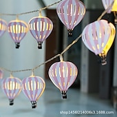 olcso Elemmel működő-10 led/20 led karácsonyi dekoráció vas art led hőlégballon zsinór lámpák, beltéri elemtartó doboz lámpák, karácsonyi dekoráció kis színes fények, karácsonyfa medál, elemes