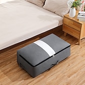 cheap Clothing &amp; Closet Storage-Bed Bottom Storage Bag, Clothes Quilt Storage Bag with Transparent Window, Foldable Large Capacity Wardrobe Organizer Bag