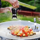 billige Kjøkkenutstyr og -redskap-2 stk påfyllbare salt- og pepperbøssesett - lokkbeholder i rustfritt stål for hjem, restaurant og piknik - 3,4 oz kjøkkentilbehør