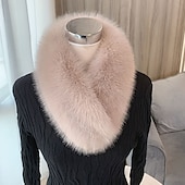 abordables Chales de piel-Bufandas de Mujer Estilo lindo Bufandas Sin Mangas Piel Sintética Velos de Boda Con Color Puro Para Diario Primavera