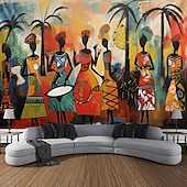 tanie gobeliny artystyczne-obraz olejny afrykańskie kobiety wiszące gobelin wall art duży gobelin mural wystrój fotografia tło koc kurtyna strona główna sypialnia dekoracja salonu