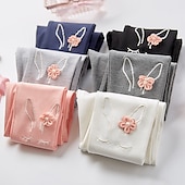 abordables Bas-Leggings Enfants Fille Couleur unie Actif Ruché Ecole Coton 3-7 ans Printemps Noir Blanche Rose Claire