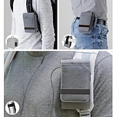 billige universal telefonveske-vertikal nylon dobbel lomme telefon hylster veske belteklips veske holder oxford klut sport mobiltelefon bag dobbel delt design power bank organisator øretelefon lagringskort lagring