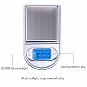 abordables Balances-Mini balance de briquet de poche 50g/100g/200g balances numériques de précision pour bijoux diamant rechargement cuisine 0.01g balance électronique de poids