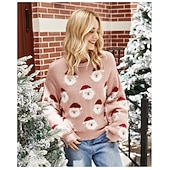 preiswerte Hässlicher Pullover-Anime Bischofsärmel Hässlicher Weihnachtspullover Pullover Jumper Weihnachtsmann Lustig für Damen Erwachsene 3D-Druck  für Weihnachten Karneval Neujahr Party Alltagstauglich