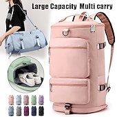 cheap Travel Bags-Men&#039;s Women&#039;s Crossbody Bag Shoulder Bag Gym Bag Duffle Bag Nylon Outdoor Holiday Travel Zipper Large Capacity Waterproof Lightweight Solid Color Light Blue Haze blue purple red