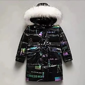 billiga Girl&amp;#39;s Downs &amp;amp; Pufferjacka-Barn Flickor Ner Pufferjacka för barn Aktiv Dragkedja Skola Täcka Ytterkläder 4-13 år Vinter Leopardlila leopardmönstrat*grönt Leopardmönstrat*rosa