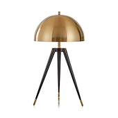 abordables lámpara de pie llevada-Lámpara de pie decorativa, trípode, luces de pie, lámpara de pie LED moderna de cobre, luz de pie de mediados de siglo con mesa para lámpara de pie de oficina 110-240v