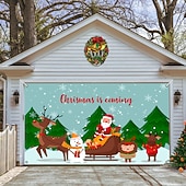 お買い得  屋外装飾-クリスマスガレージドアバナー、屋内屋外クリスマス休暇、幸せな背景、装飾カバー、クリスマス新年あけましておめでとうございますバナー、大型ドアカバー、クリスマス装飾
