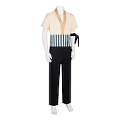 cheap Anime Costumes-Ocean Adventurer Roronoa Zoro Straw Hat Pirate Anime Cosplay Suits Kimono Halloween Carnival Top Pants Earrings For Men's Women's Adults'