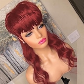 cheap Synthetic Trendy Wigs-Daily Use 20inch Body Wave Synthetic Heat Resistant Hair Replacement Wigs Halloween Cosplay Wig 80s90s Mullet Wigs for Women Mullet Pixie Cut Wig With Bangs Christmas Party Wigs