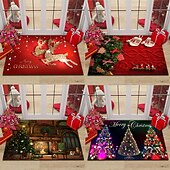 halpa Christmas Bath-joulusisustus joulu ovimatot lattiamatot, liukastumista estävät joulutervetulolattiamatot joulukuusen etuovimatto sisätiloihin ulkona kotipuutarhaan