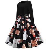 abordables Robe de fête de Noël-père Noël Robe de Noël Robe De Noël Fantaisie Femme Noël Nouvel an la veille de Noël 1950s Noël Adulte Soirée Noël Réveillon du nouvel an Robe