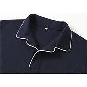 economico Polo classica da uomo-Per uomo Magliette Polo a Nido d'Ape Testurizzato Casuale Sportivo Bavero Manica Corta Muscolo Stile Vecchio Denaro Semplice Patchwork Estate Vestibilità regolare Nero Bianco Blu marino Grigio