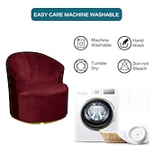 economico COPERTURA PRODURA E COPERCHIO SENZA ARGINE-Fodera per sedia girevole in velluto elasticizzato fodera per sedia casual accento stile moderno fodera per sedia con braccioli rotondi protezione per mobili addensare tessuto spandex lavabile