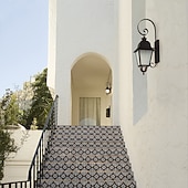 abordables appliques murales extérieures-Applique murale LED luminaire e27 applique murale antique ip65 étanche antirouille en aluminium verre lanterne applique lanterne cour jardin balcon villa lumières décoratives 110-240v