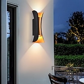 economico applique da esterno-lampada da parete a led per esterni 6w 10w 20w 30w illuminazione su / giù lampada da parete ip65 impermeabile a doppia testa curva per interni lampada da camera moderna luce bianca calda ac85-265v