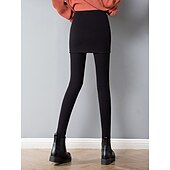economico Leggings semplici-Per donna Ghette Di tendenza Streetwear Lunghezza intera Vita alta Liscio 2 in 1 Taglio alto Tenere al caldo Morbido Comodo Media elasticità Esterno Strada Giornaliero Grigio chiaro Grigio scuro Nero
