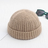 abordables Gorro-Hombre Sombrero de Beanie Gorro de pescador Gorro de arrastre Gorra de reloj Gorros Amarillo Claro Negro Algodón Deportes Viaje Enrollar el borde Exterior Vacaciones Plano Resistente al Viento