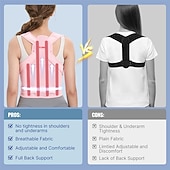 cheap Braces &amp; Supports-Back Brace Posture Corrector for Women: Shoulder Straightener Adjustable Full Back Support Upper and Lower Back Pain Relief - Scoliosis Hunchback Hump Thoracic Spine Corrector Pink Large