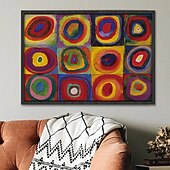 billiga Berömda målningar-handgjord handmålad oljemålning väggkonst wassily kandinsky abstrakt snideri målning heminredning dekor rullad duk utan ram osträckt