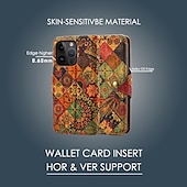 cheap iPhone Cases-Vintage Mandala Wallet Case for iPhone 16e 16 15 Pro Max Plus 14 13 12 11 Pro Max Plus – Flip Cover with Stand, Magnetic Closure, PU Leather Full Protection