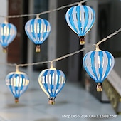olcso Elemmel működő-10 led/20 led karácsonyi dekoráció vas art led hőlégballon zsinór lámpák, beltéri elemtartó doboz lámpák, karácsonyi dekoráció kis színes fények, karácsonyfa medál, elemes
