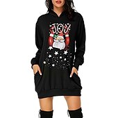 olcso Vicces karácsonyi pulóverek és pulóverek-Karácsony Mikulás Ruhák Kapucnis felsőrész Pullover Klasszikus Alap Kawaii Kompatibilitás Női Felnőttek Karácsony Újév 3D nyomtatás Hétköznapi