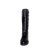 abordables Botas vintage-Botas altas medievales con cordones marrones para mujer: botas vintage de piel sintética con botones decorativos para cosplay, ferias renacentistas y recreaciones históricas