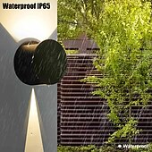 baratos luzes de parede ao ar livre-Luminária de parede led à prova d&#039;água para cima e baixo, luminária para áreas internas e externas, feixe de luz ajustável, abajur giratório, 10w, lâmpada de parede redonda moderna para varanda,
