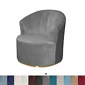 economico COPERTURA PRODURA E COPERCHIO SENZA ARGINE-Fodera per sedia girevole in velluto elasticizzato fodera per sedia casual accento stile moderno fodera per sedia con braccioli rotondi protezione per mobili addensare tessuto spandex lavabile
