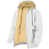 halpa fleece villapaidat-Miesten Huppari Täysi vetoketjullinen huppari Fleecetakki Musta Valkoinen Viini Armeijan vihreä Laivaston sininen Hupullinen Tavallinen Urheilu ja ulkoilu Päivittäin Pyhäpäivä Vintage Katutyyli