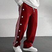 preiswerte Sweatpants-Herren Jogginghose Trainingshose Jogginghose Jogger Hose Hosen Kordelzug Elastische Taille Seitentaste Farbblock Komfort Atmungsaktiv Casual Täglich Festtage Sport Modisch Rote Blau